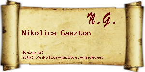 Nikolics Gaszton névjegykártya